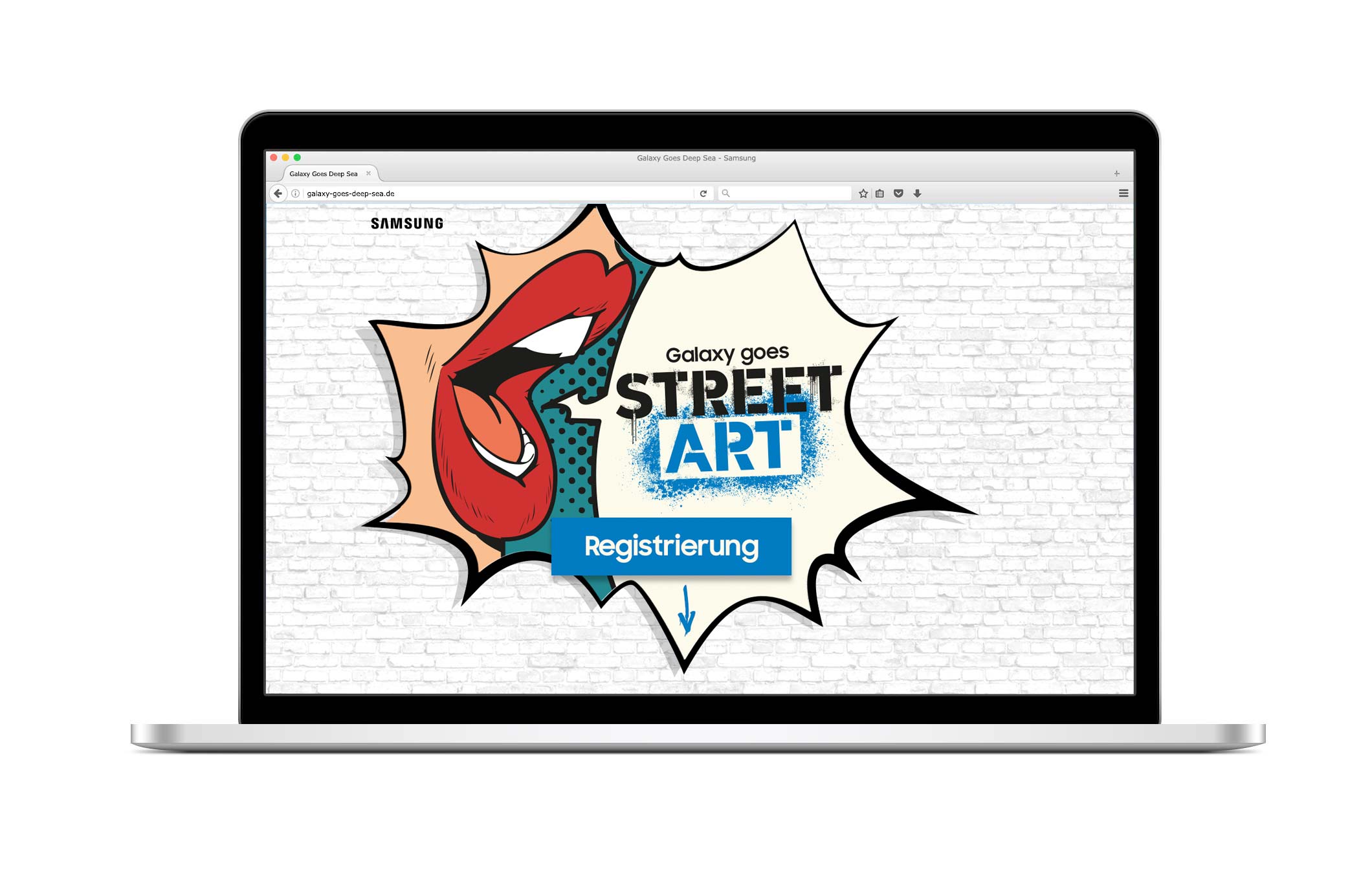 Galaxy goes Street Art Registrierungsseite